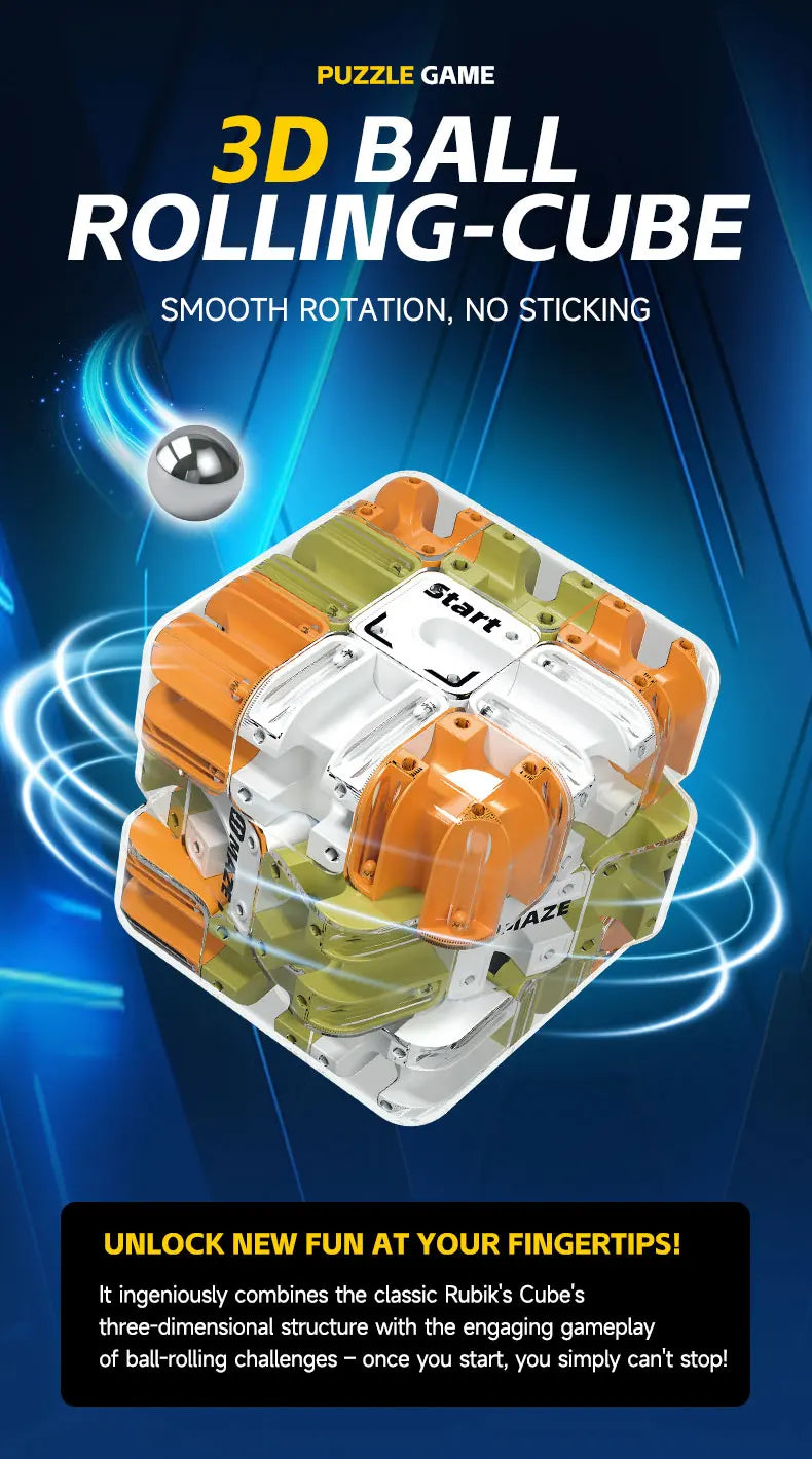 3D Labyrinth Puzzle Cube RosaVeria